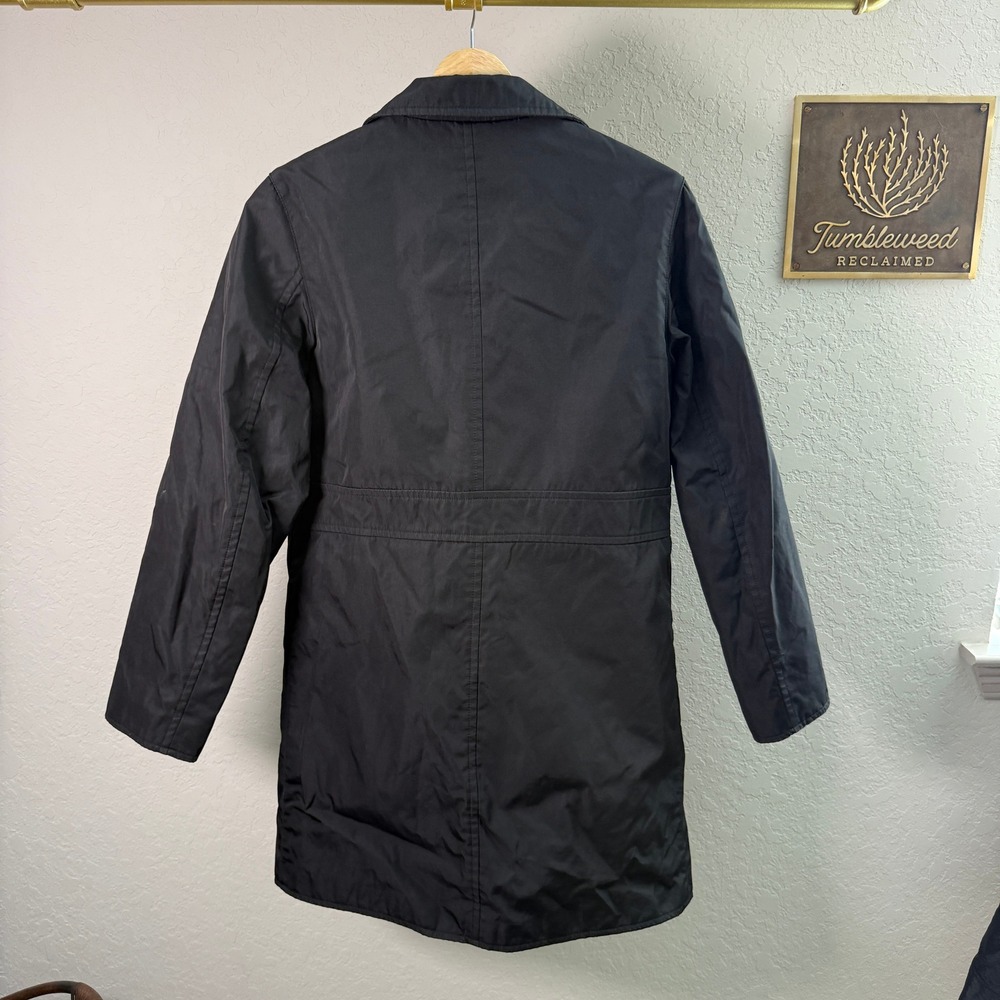 GAP Women Double Breasted Trench Coat‎ Black Polyester Size Small - Picture 9 of 9